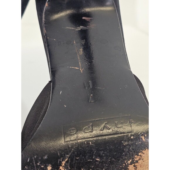 Women's Size 7 Hype Black Pointed Toe Bow Detail Kitten Heels Pumps Shoes GUC - Picture 8 of 8